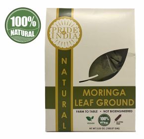 Pride Of India - Premium Grade Pure & Raw Sun-dried Moringa Leaf Ground, (3.53oz - 100gm) - Energy Boost, Immunity Support, Fat burn, Multivitamin