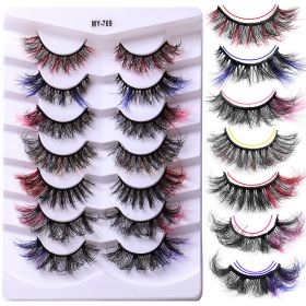 7 Pairs Color High Imitation Mink Hair False Eyelashes (Series: 7)