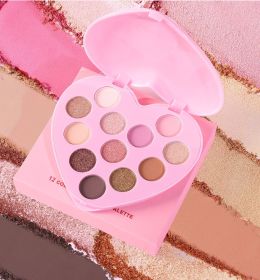 12color eyeshadow palette (Color: Pink)