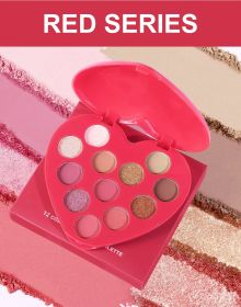 12color eyeshadow palette (Color: Red)